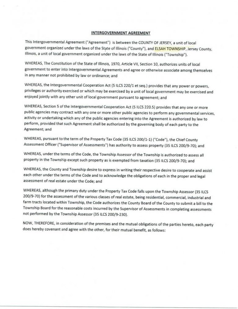 Elsah Intergovernmental Agreement 2020 Pg. 1